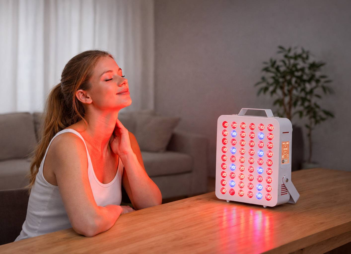 Red Light Therapy Touch Screen Panel 26.9 × 23 cm — 60 LEDs, 7 Wavelengths